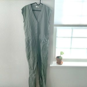 gap 8 tall linen jumpsuit